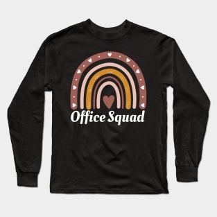 Office Squad Boho Rainbow Administrative Assistants School Long Sleeve T-Shirt